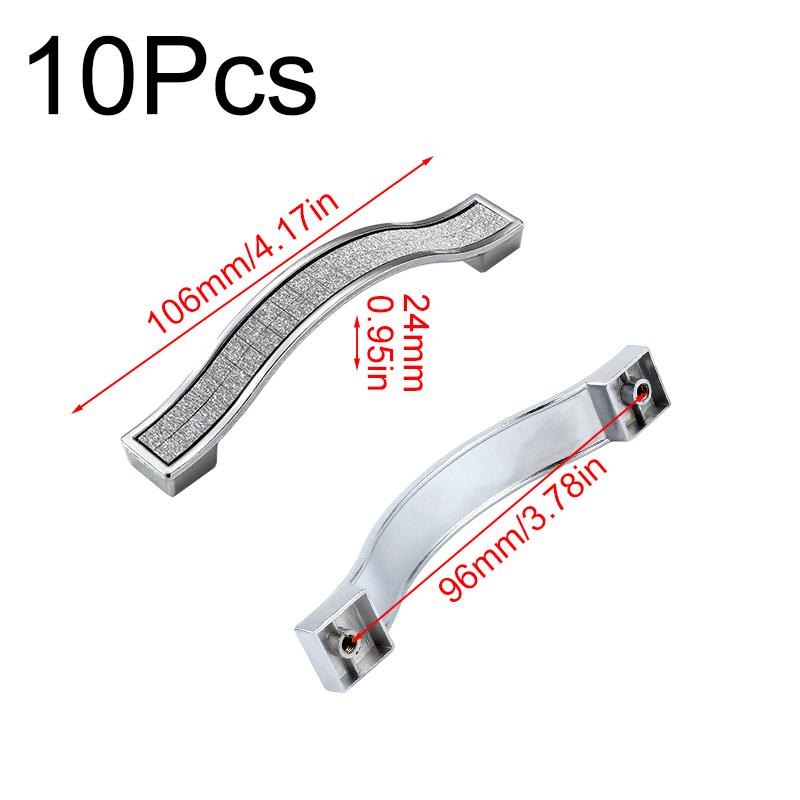 

10 шт./уп. Ручка-скоба для мебельной двери, стиль Европа, для ящика, кухонного шкафа, фурнитура, шкаф, алюминиевый сплав 106mm серебряный