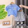 Polo per Bambini con Fantasia a Lettere Outfit Sportivo - Set Casual Estivo a 2 Pezzi per Ragazzi