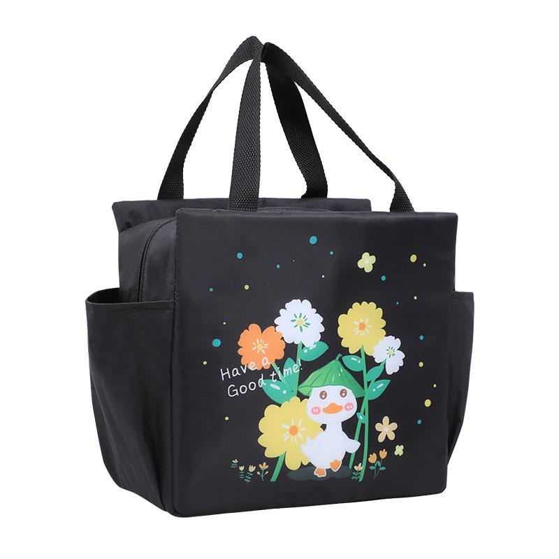 Double Pocket Thermal Insulation Bento Bag Aluminum Foil Thickened Thermal Insulation Lunch Bag with Rice Meal Bag Lunch Box Thermal Insulation Bag