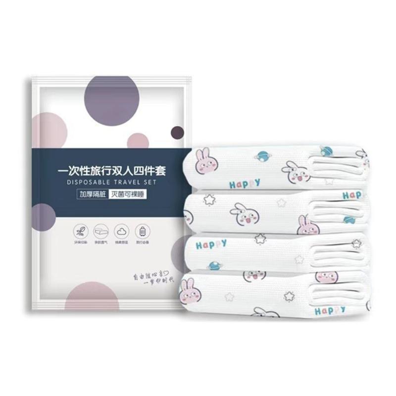 Nonwoven Travel Sleepings Bag for Hotel Disposable Sheets Quilt Cover and Pillowcase for Outing Bedroom Accommodation