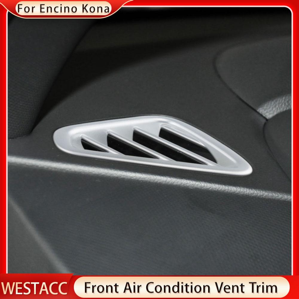 2Pcs Car Air Conditioning Vent Outlet Cover Trim Decoration Sticker for Hyundai Encino Kona Kauai 2017 - 