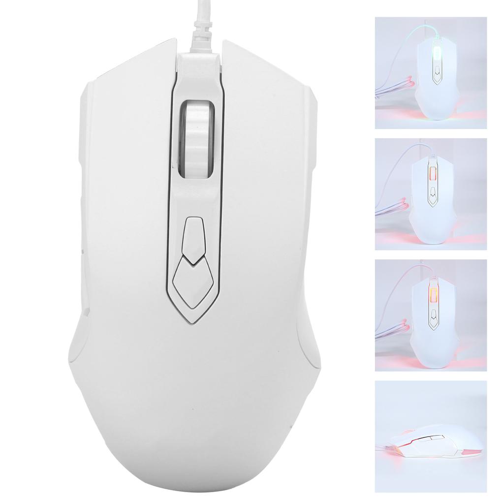 Wired Mouse USB RGB Desktop Laptop Gaming Adjustable DPI Computer Accessories AJ52 AJ52 Blanc athletique