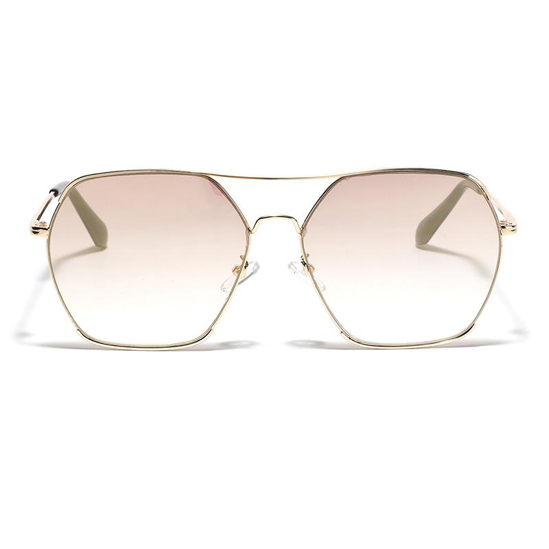 Glasses Square Large Frame Sunglasses Men'S Polygon Pink Metal Sunglasses Women'S Autumn And Winter