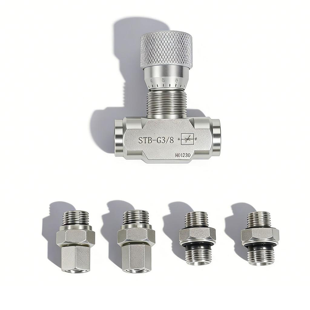 Hydraulic Flowrate Control Valve Fit for STB Series Mini Excavator 0.8 2 Ton 3 8in with M14 Connection Bidirectional