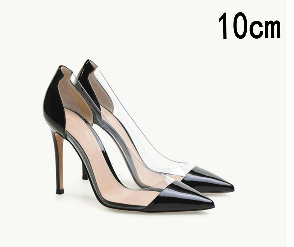 Fashion Pvc Pointed-Toe High Heels For Women 2025 New Style Slender Heels Elegant And Versatile French Autumn Single Shoes For Socialite