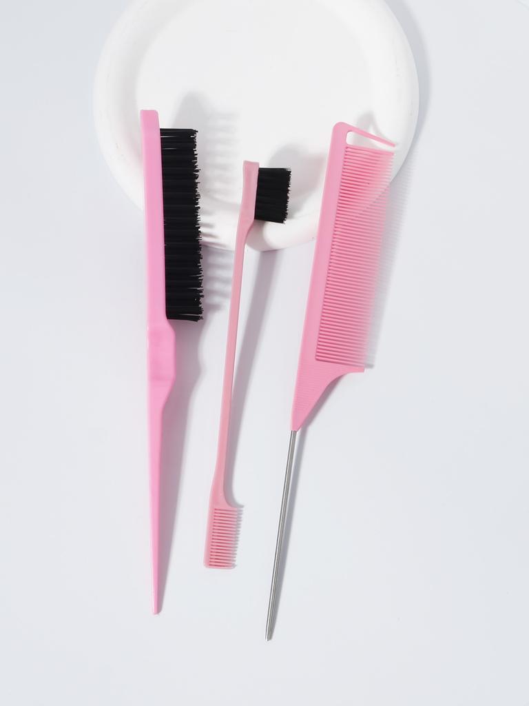 3 pieces/set styling comb set teasing comb triple teasing comb mouse tail comb edge brush hair salon tool set