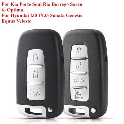 3/4 Buttons Smart Remote Key For Kia Forte Soul Rio Borrego Sorento Optima Hyundai I30 IX35 Sonata Genesis Equus Veloste