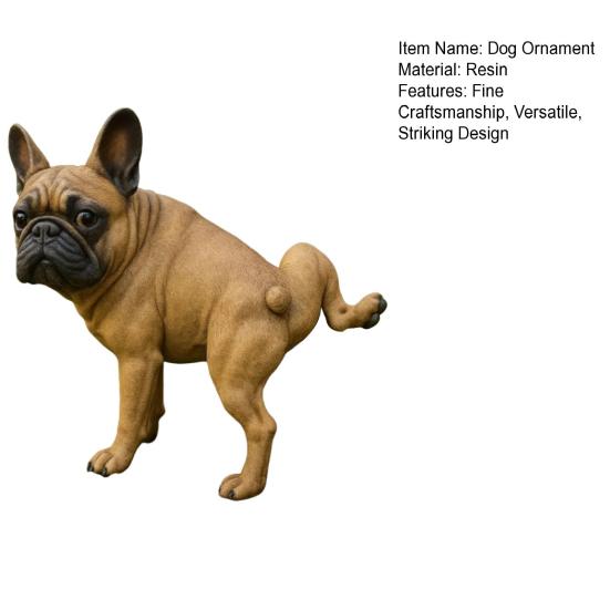French Bulldog Garden Statue Lifelike Design Resin Dog Shape Figurine Ornament Home Garden Table Decor