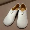French Niche White Flat-bottomed Soft Deep-mouth Casual Loafers Women's Spring, Autumn and Winter Fashion Round Head Small Leather Shoes Single Shoes