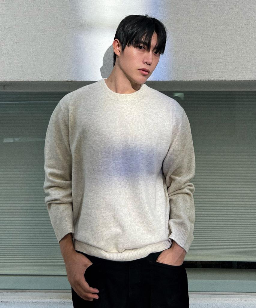 MINDBRIDGE [Air Wool] Alpaca Round Semi-Overfit Knit - 5 Colors