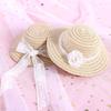 Adjustable Pet Sun Hat With Pearl Flower Lace Bow Daisy Pom Cats Dogs Fashion Accessory
