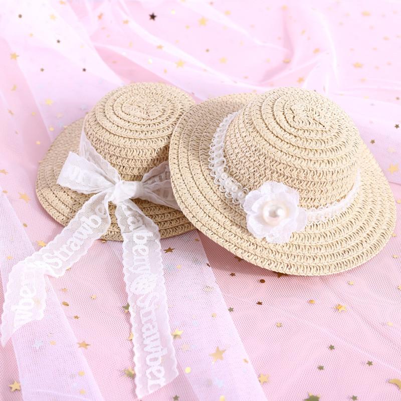 Adjustable Pet Sun Hat With Pearl Flower Lace Bow Daisy Pom Cats Dogs Fashion Accessory