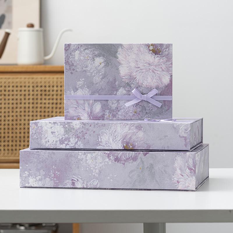 Chinese Style Gift Box: Birthday, Clothing, Photo Frame, Scarf, Pajamas Purple (Empty Box)