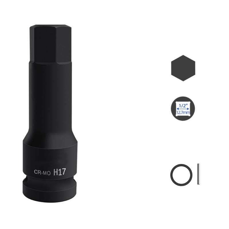 Durability 22mm Hex Impact Bit Socket 1/2Inch Drive Chrome Molybdenum Steel for High Torques Applications for Mechanics