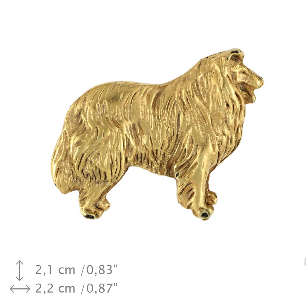 Collie Rough, Long-Haired Collie - gold-plated pin brooch, elegant dog ornament, unique pin by Art-Dog brand