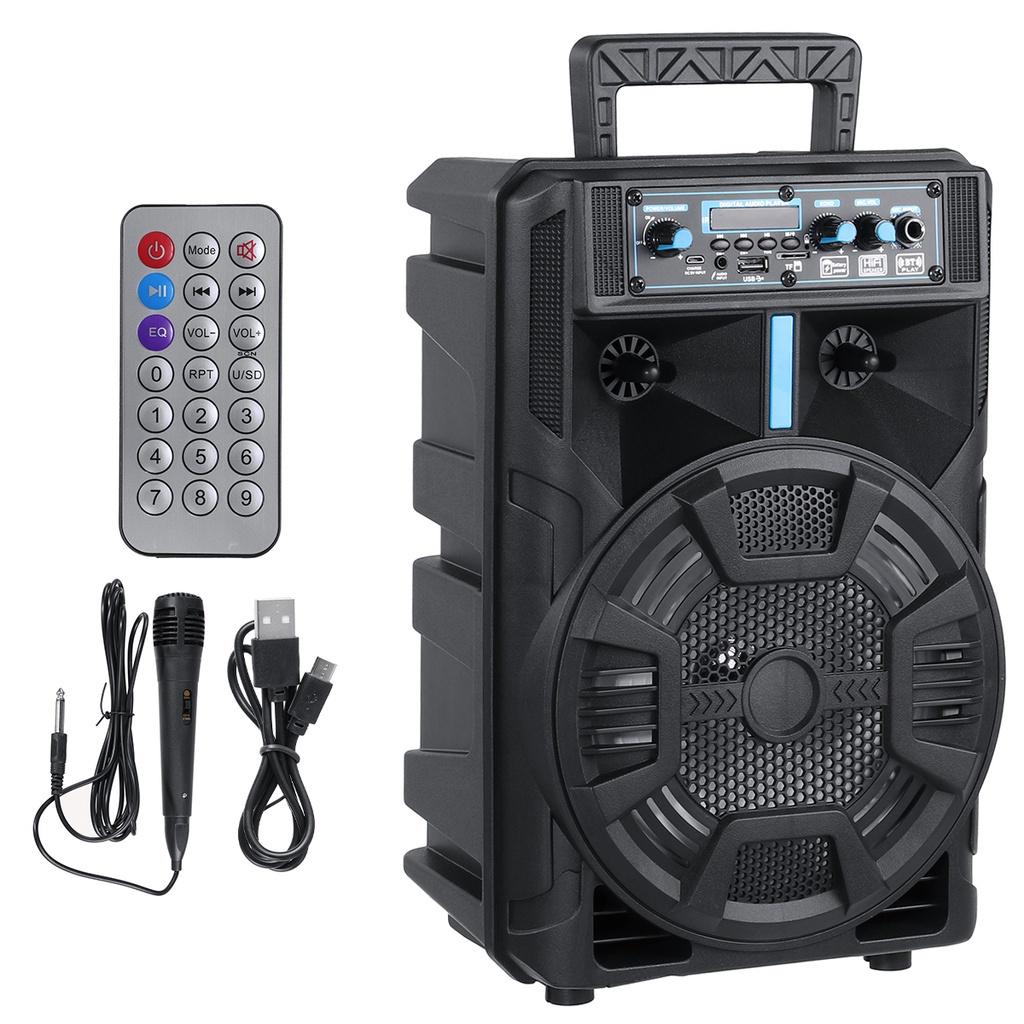 outdoor portable trolley wireless bluetooth speaker 8 inches high power subwoofer square dance KTV with AUX USB FM functio 15W