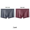 Men's Black Ice Silk Mid-Waist Breathable Mesh Boxer Briefs