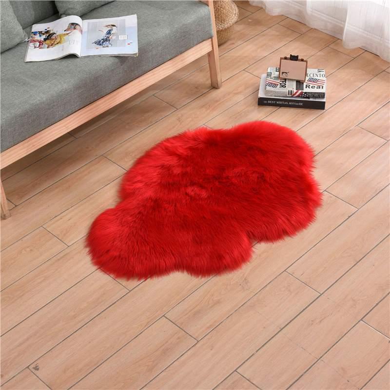 Faux Wool Cloud-Pattern Long Pile Rug for Living Room, Bedroom, and Bay Window