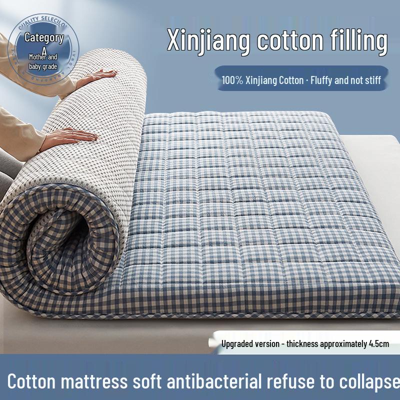 Soft Xinjiang Cotton Mattress Pad for Home or Dorm - Single/Double