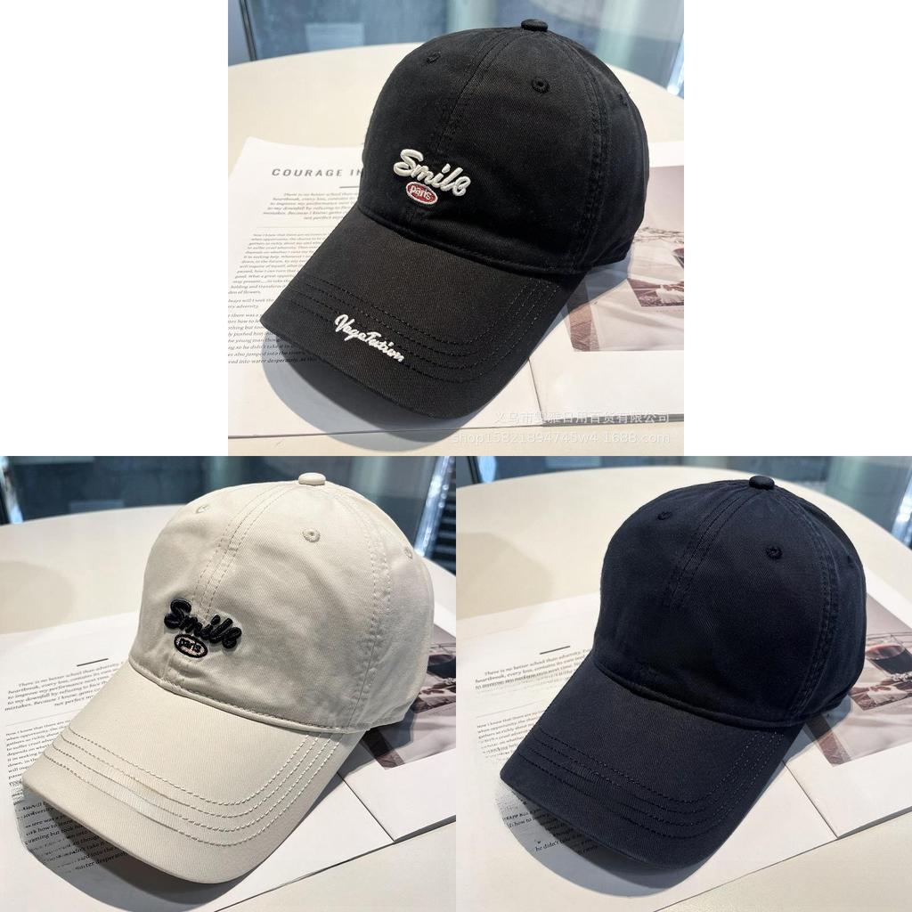 Embroidered Letter Baseball Cap With Sun Protection For Casual Outdoor Wear