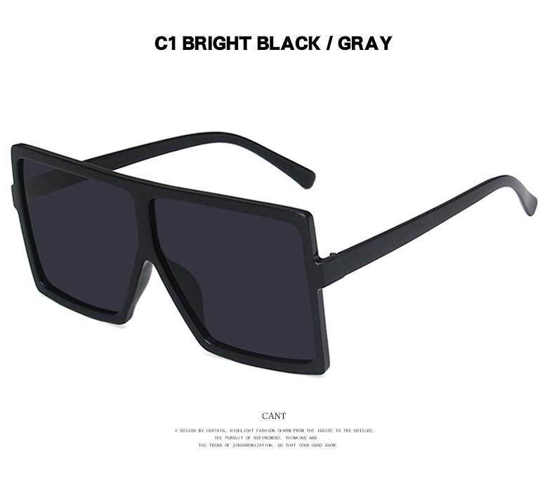 Square Sun Glasses Women Black Large Frame Designer Sun Glass Fashionable Shades Trendy Unisex Sunglasses SQUARE