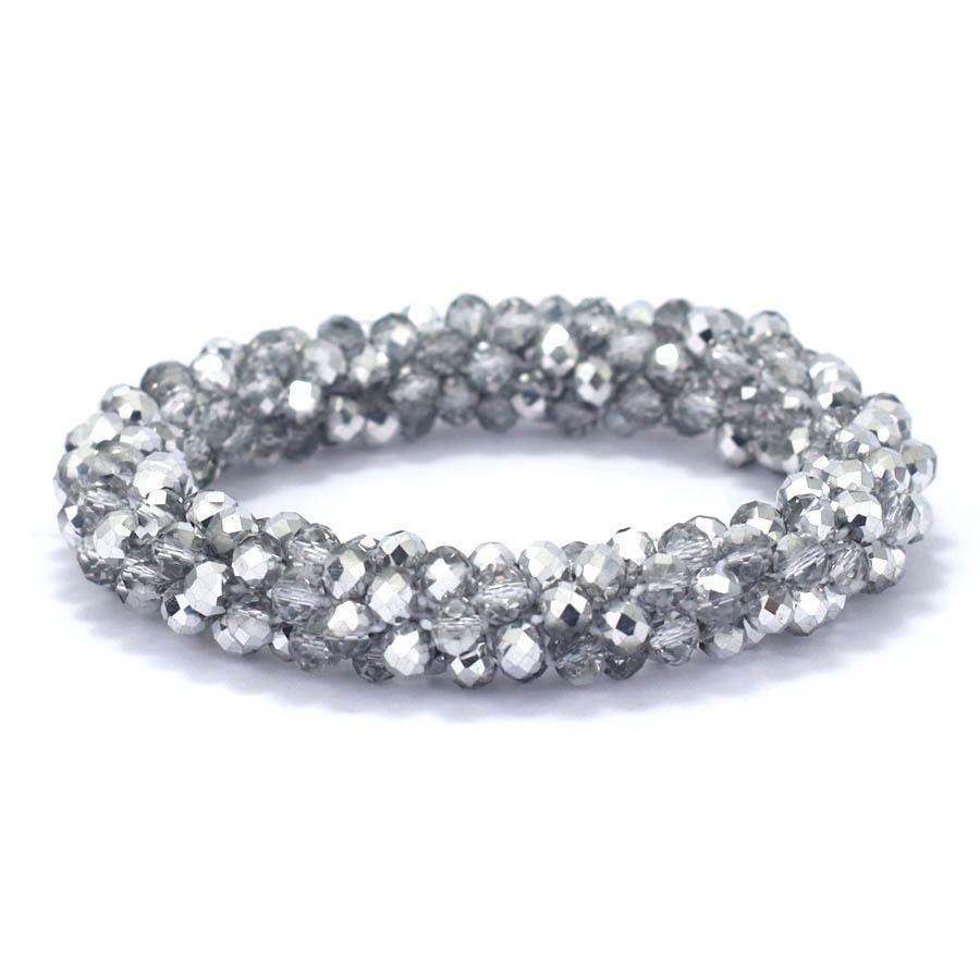 

Браслет из хрустальных бусин, женские браслеты ручной работы из бисера в этническом стиле, роскошные ювелирные изделия, эластичный браслет, повязка для волос для девочек, аксессуары слоновая кость