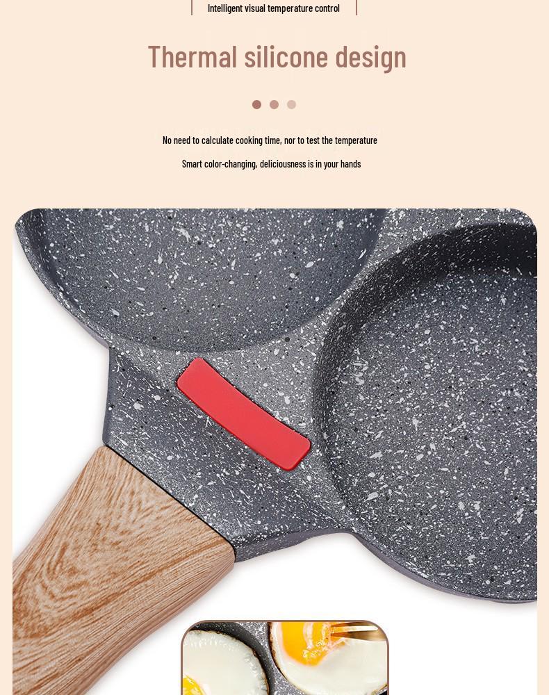 Maifan Stone Non-Stick Four-Hole Egg Pan with Lid