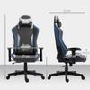 Gaming Chair Reclining To 150 Degrees with Rocking Function, In Linen-Effect Fabric, 66x53x128-138 Cm, Grey