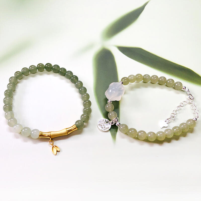 H11H26 Natural Flower Jade Lucky Bracelet (Choose 1 of 2)