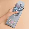 8pcs Makeup Brush Kit with Portable Storage Pouch Multifunctional Beauty Brushes Set Tools 26 Wreath Letters Pattern