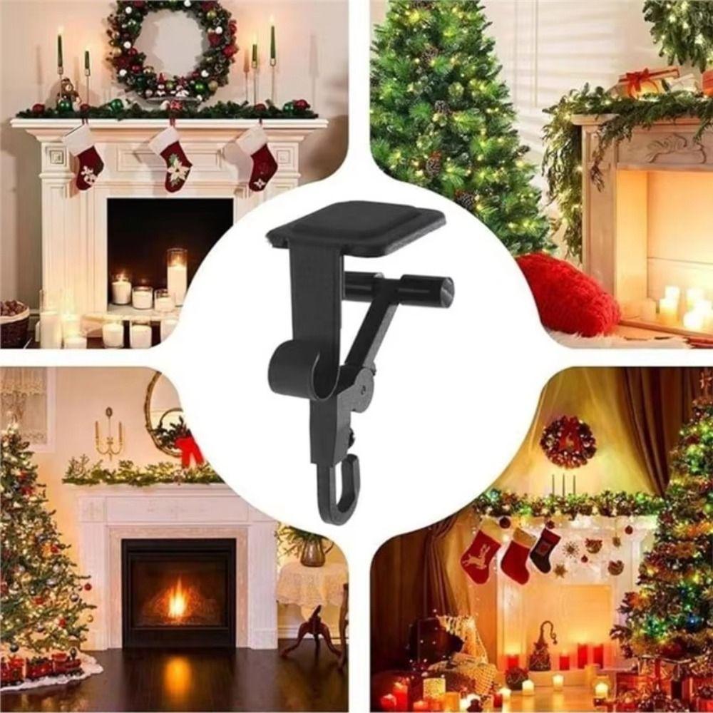 Adjustable 2-In-1 Mantel Hook Space Saving Fireplace Hanger Christmas Stocking Holder Front Door