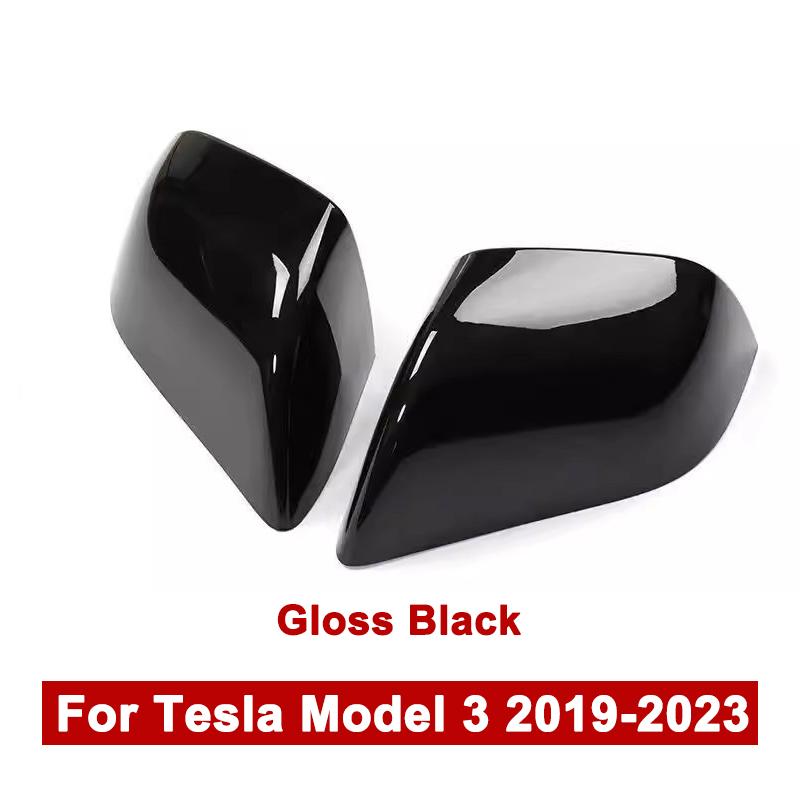 ABS Car Rearviews Mirror Guard Cover For Tesla Model 3/Model Y - Gloss/Matte/Carbon Fiber Look Rear View Cover Housing