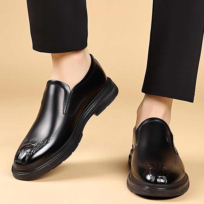 Herrenkleid Büroschuhe Herren Britischer Stil Retro Brogue Schuhe Herren Lässig Business Leder Derby Schuh Flats Slipper Schuhwerk