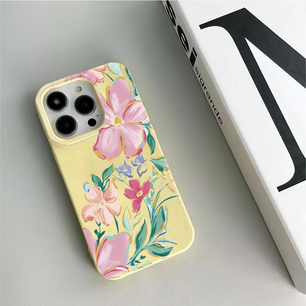 

Pink Flowers Phone Case For IPhone 16 15 Case For IPhone 11 13 12 14 Pro Max XR X Xs Max 7 8 Plus Cover Case Funda Bumber iphone 11 Pro