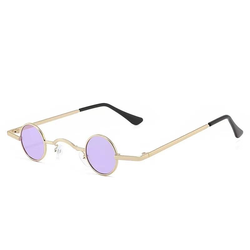 Retro Trend Metal Small Round Frame Prince Glasses Women'S Niche Personality Design Glasses Hip Hop Punk Sunglasses Sunglasses