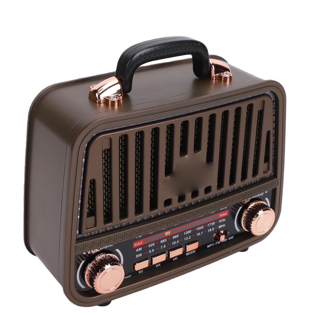 Retro Bluetooth Speaker AM FM SW Radio Rechargeable Vintage Wireless Speaker with Telescopic Antenna