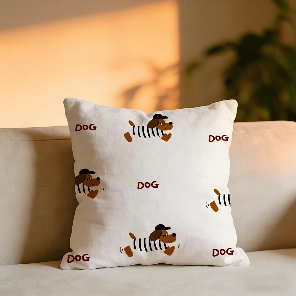 Tomato Dog Series Cushion Cover Cozy Velvet Throw PillowSoft Warm Cushion For Sofa  Bed 30X30cm