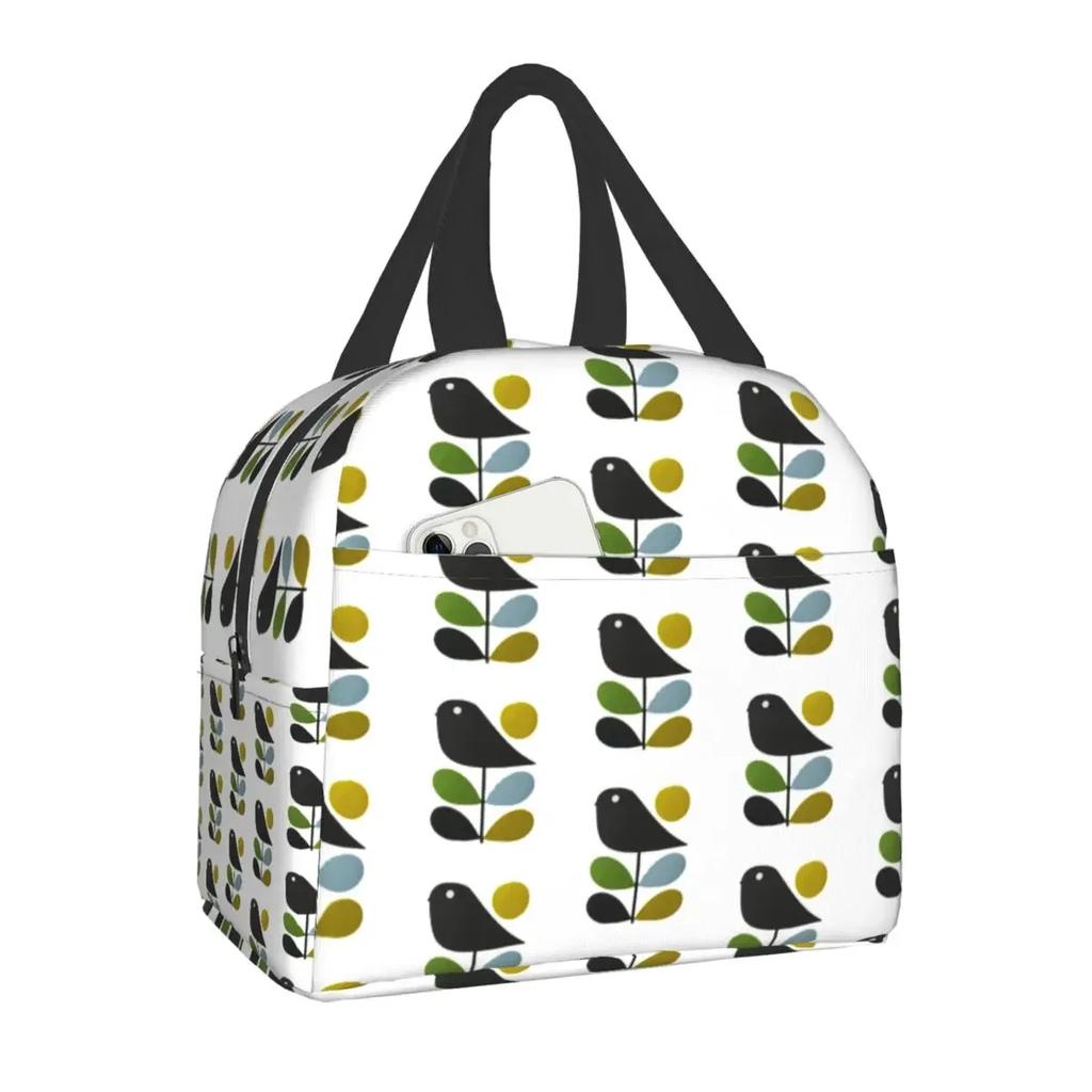 Orla Kiely Multi Stem Thermal Insulated Lunch Bag Scandinavian Flower Portable Lunch Tote for Outdoor Picnic Storage Food Box