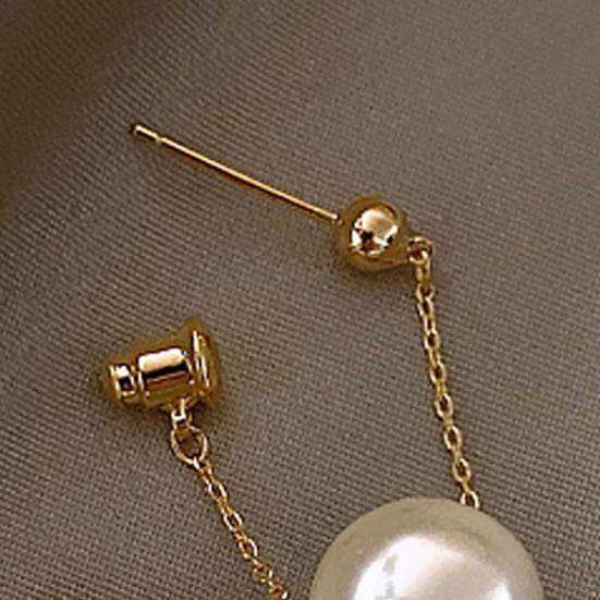 1 Paar Piercing helle Farbe Frauen Ohrringe einfache Faux Perle Anhänger