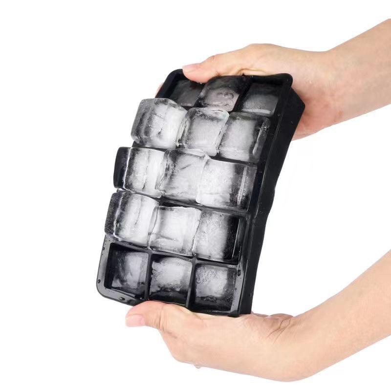 15 Square Ice Compartment Large Ice Cube Mold Silicone Easy Release Home Made Ice Diy Summer Drink Tools