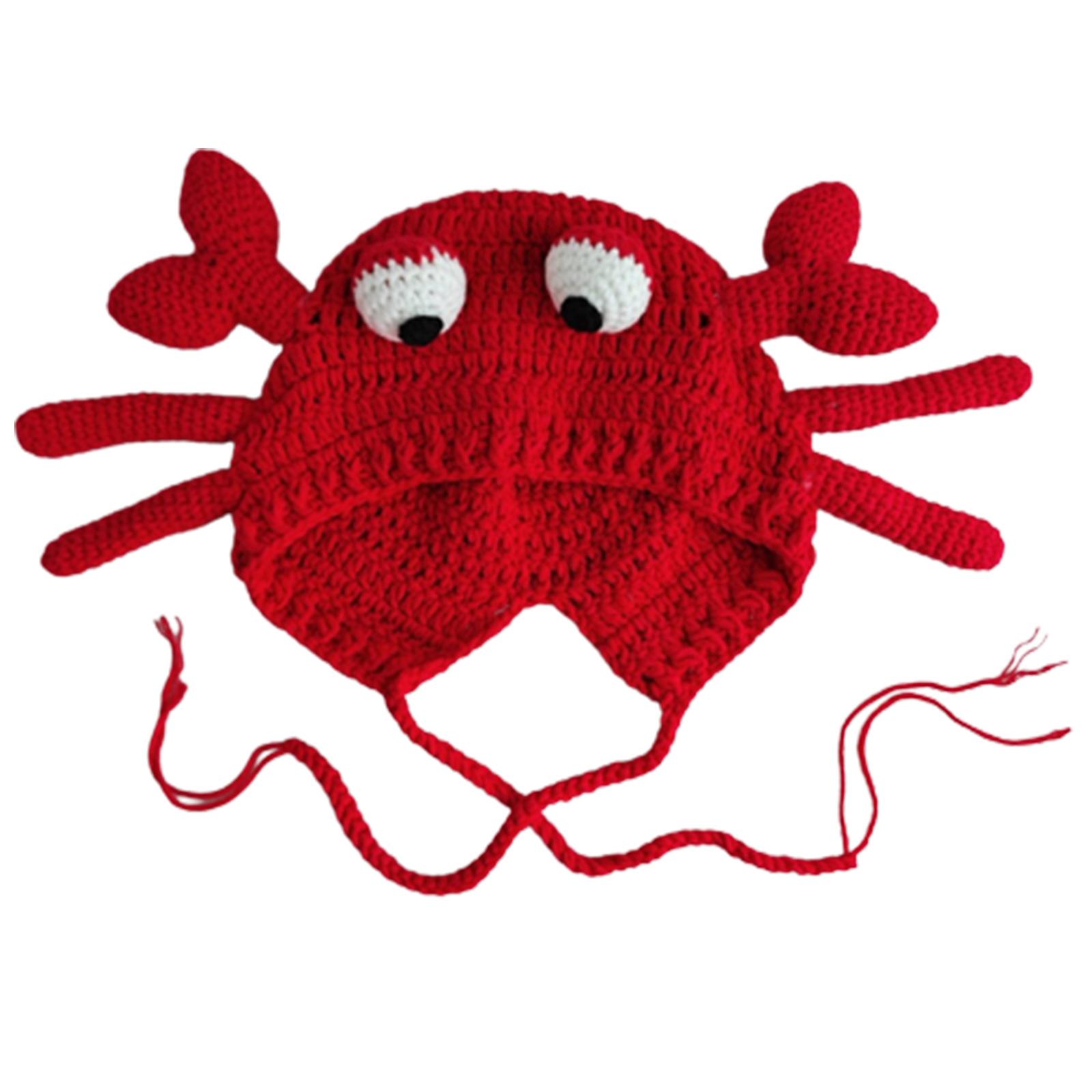 

Забавная шапка в виде краба и клешни Женская Осенне-зимняя Вязаная Разноцветная Зимняя Вязаная Шапка Крутой Фотореквизит Y2K-GIRL красный