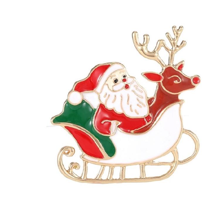 Cheerful Santa Face Brooch Alloy Christmas Pin For Clothing Decoration Secured Backing Design Sturdy Holiday Themed Accessory
