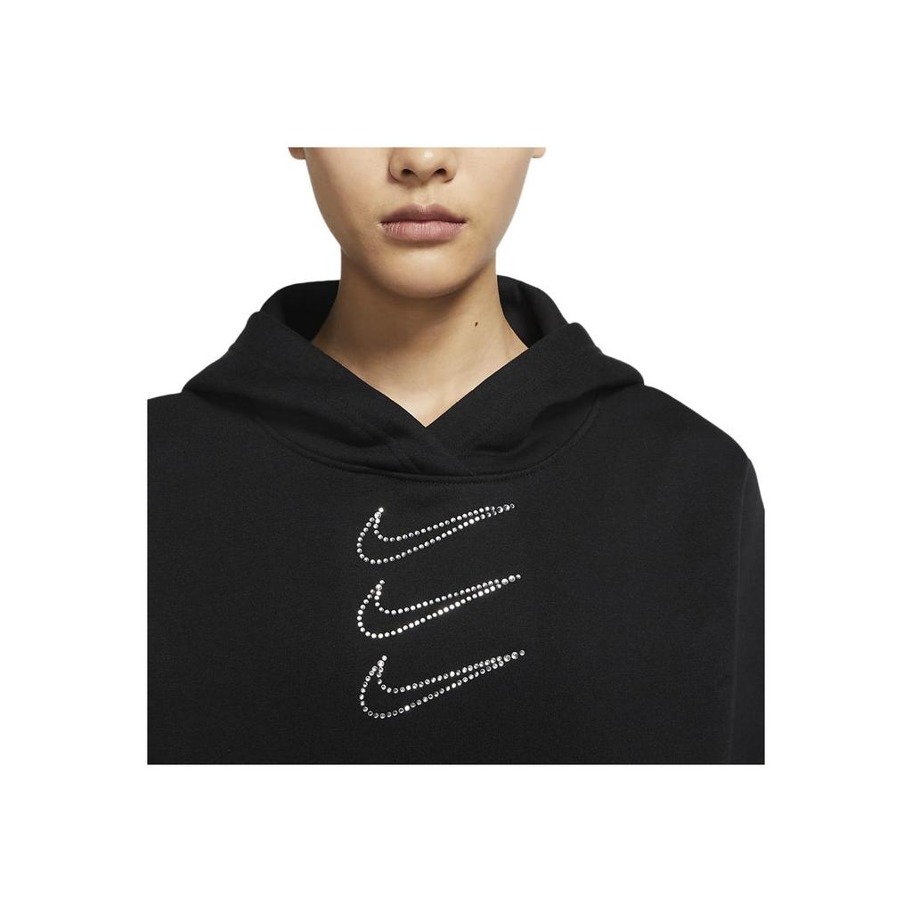 Nike Sportswear Rhinestone Hoodie Women Hoodies Black CU6622-010