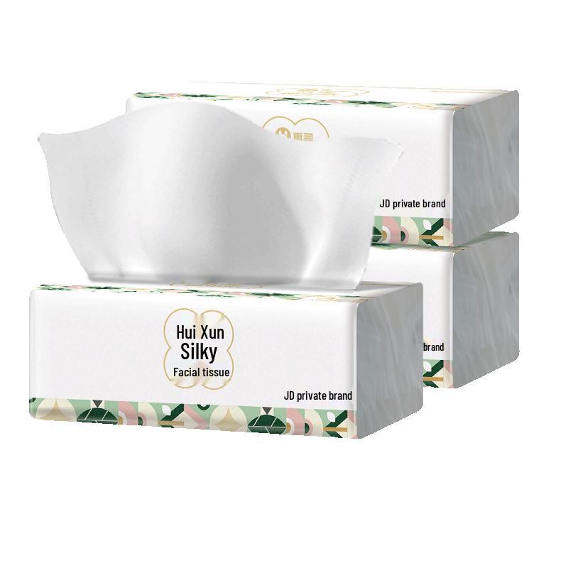 Huixun 3-Ply Facial Tissues, 6 Packs