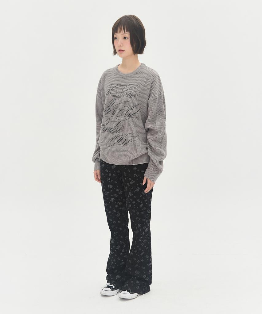 VIDEO JOCKEY Wing Knit Sweater [Charcoal]