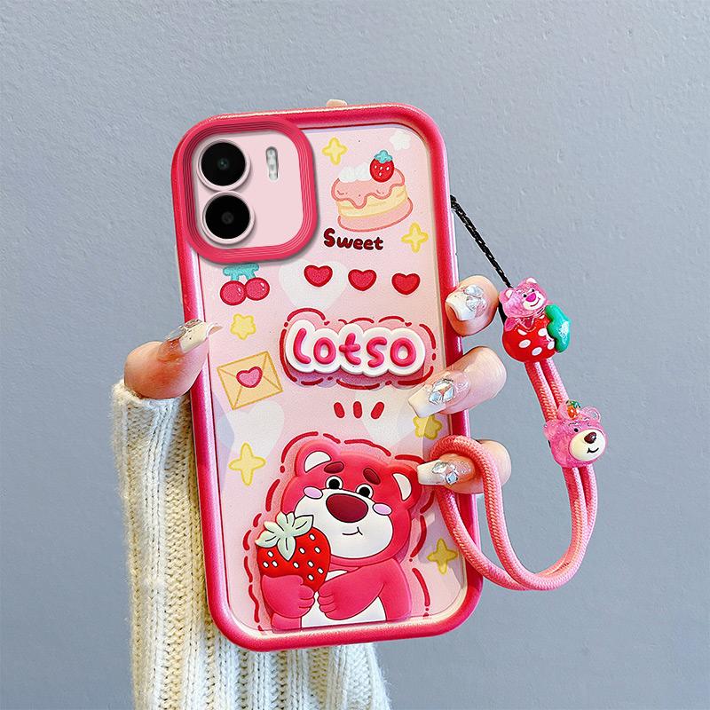 

Противоударный чехол KEYSION для Redmi A2 A1 с ремешком, силиконовый милый 3D-чехол для телефона с мультяшной куклой для Xiaomi Redmi A1 A2 for Redmi A2