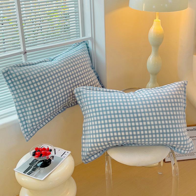 

Клетчатая наволочка hollermall наволочка канадская пастельная простыня хлопок 48*74cm(2 pcs)