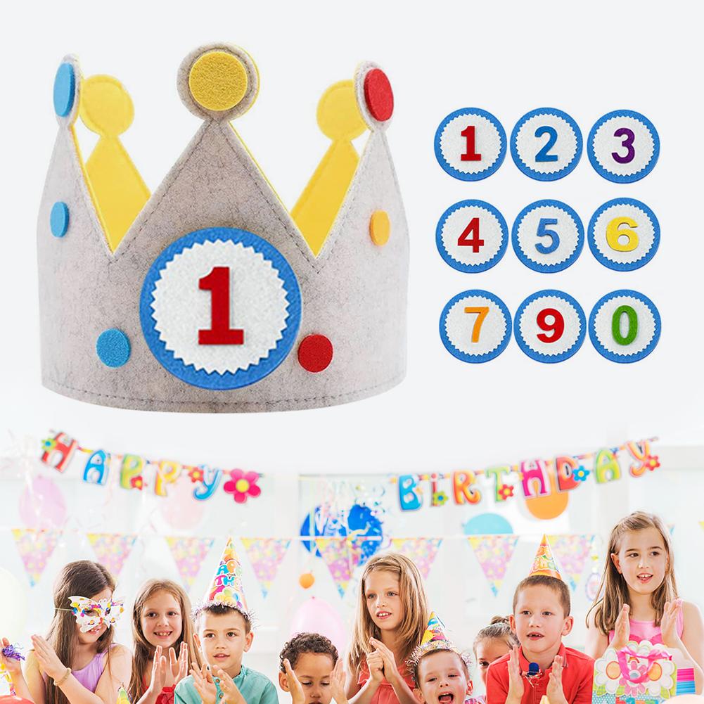 Birthday Hat Princess Birthday Felt Hat Birthday Decoration Hallowen Cosplay Crown Photo Props Kids Baby Shower Party Decoration