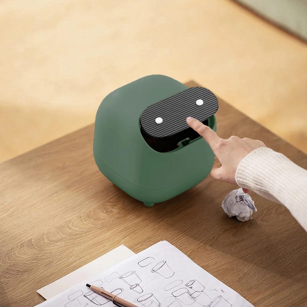 Mini Niedlicher Mülleimer Schreibtisch Klein Müll Küche Eimer mit Deckel Müllorganisator Abnehmbarer Deckel Esstisch Schreibtisch Aufbewahrungseimer