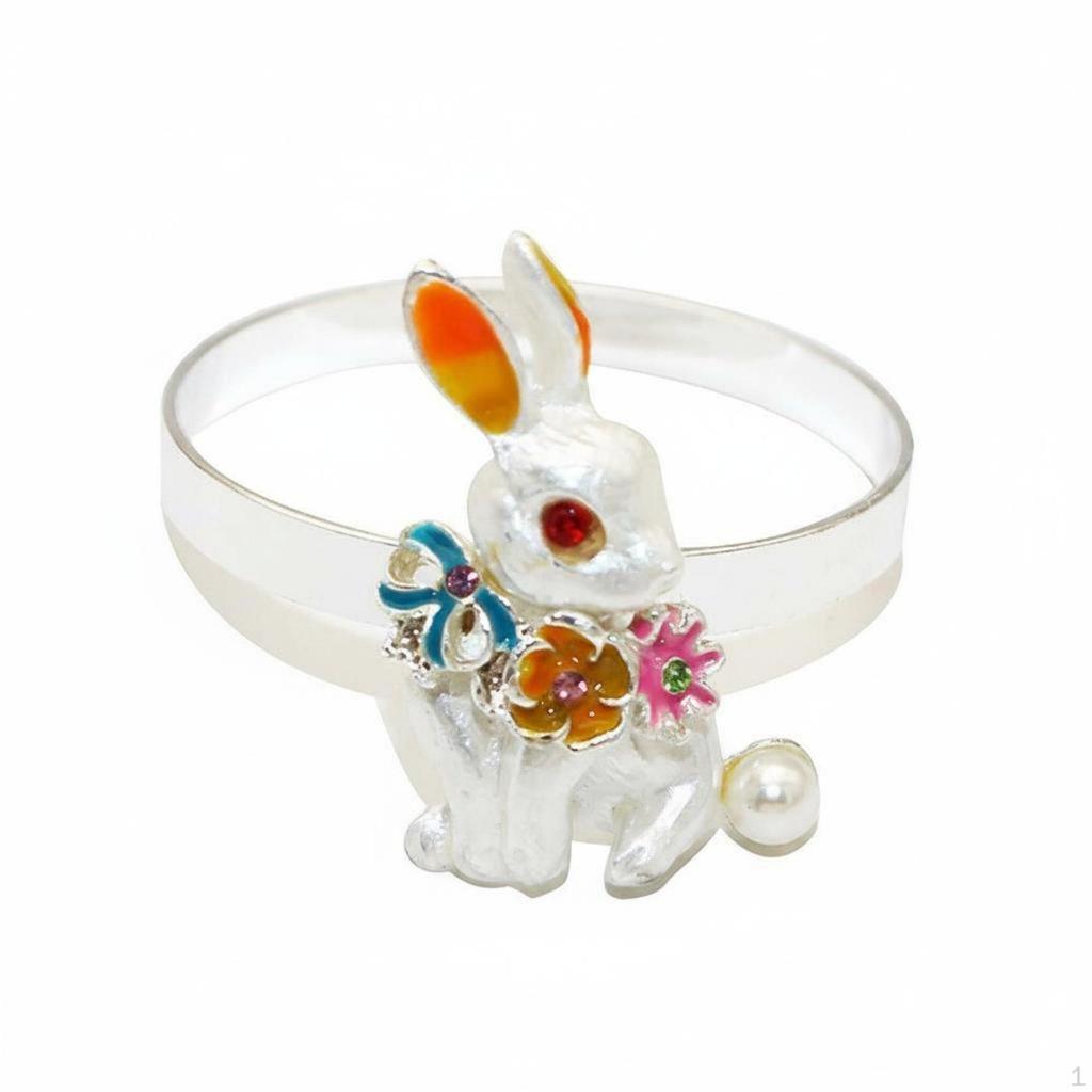 Easter Bunny Napkin Holder Elegant and Delicate Pearl Holiday Table Decoration